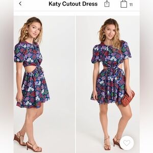 AMUR Katy Cutout Blue Floral Mini Dress NWT